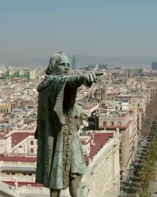 Mirador de Colón, vuelo de dron en Barcelona